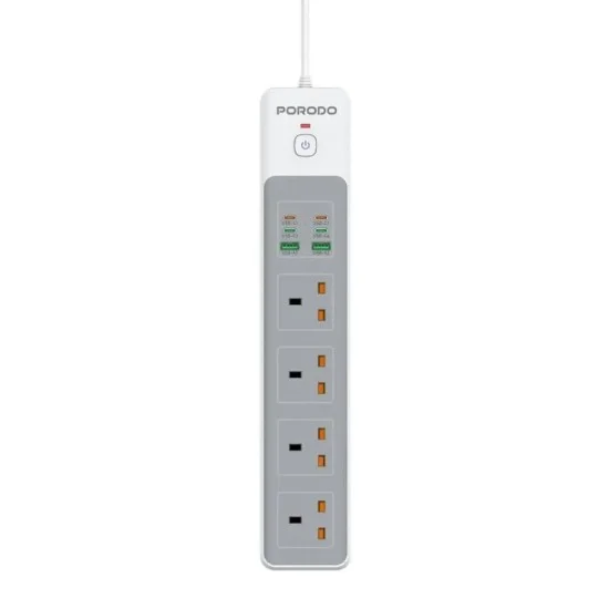 Porodo 4Ac 65W 3000W Power Strip - White
